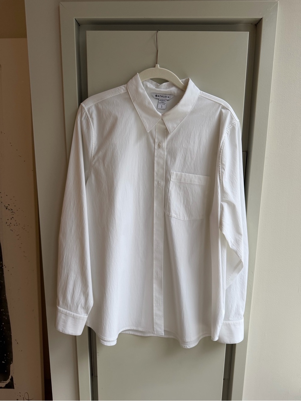 Athleta Midday Relaxed Poplin Shirt in Bright White